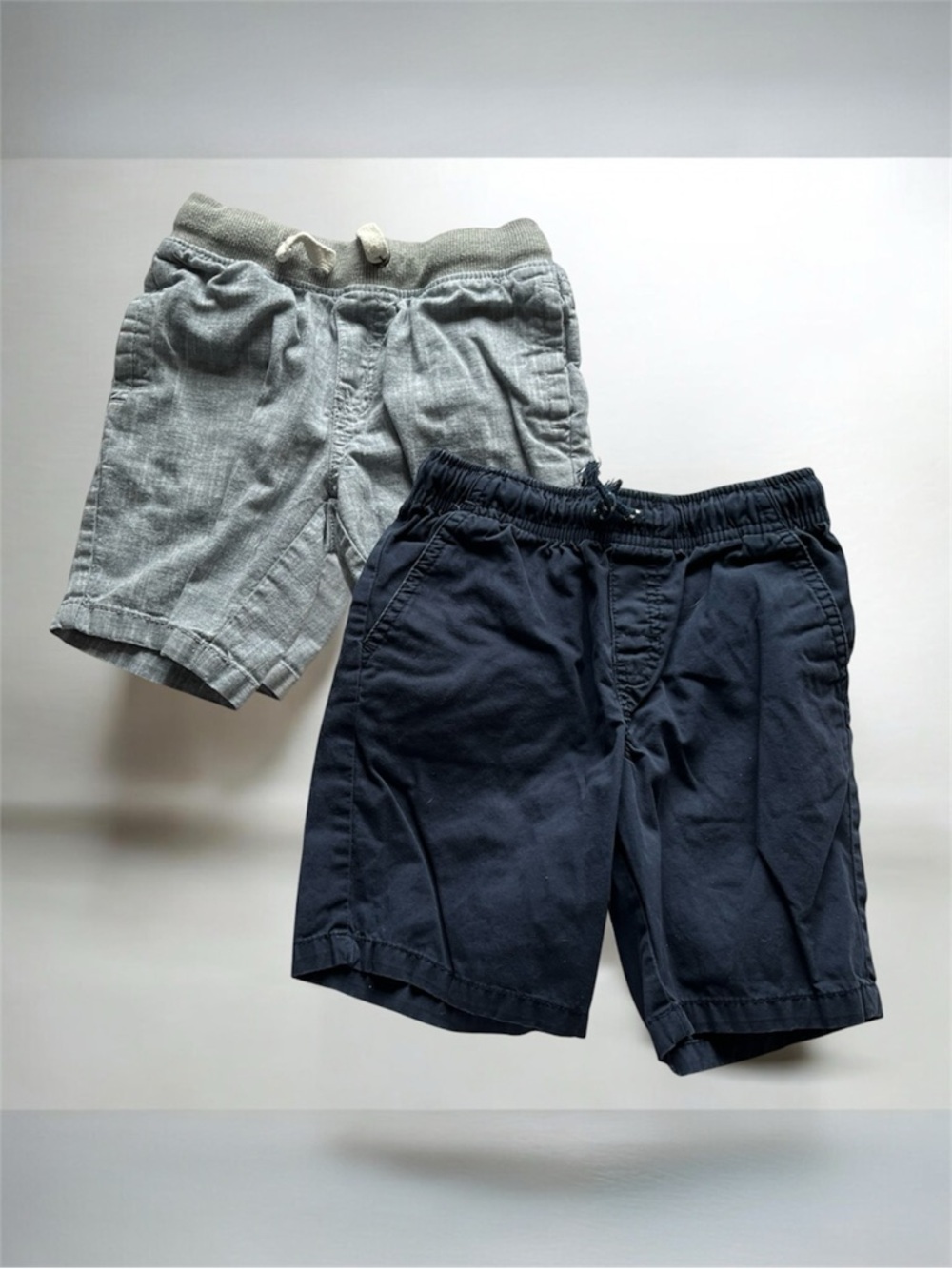 Cat & Jack Boys' Elastic Waist Shorts - Navy & Light Blue Denim